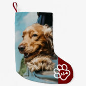 Add Your Own Photo Dog Pets Monogram スモールクリスマスストッキング (正面)