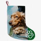 Add Your Own Photo Dog Pets Monogram スモールクリスマスストッキング (正面)