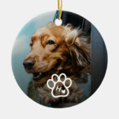 Add Your Own Photo Dog Pets Monogram セラミックオーナメント (正面)