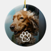 Add Your Own Photo Dog Pets Monogram セラミックオーナメント (裏面)
