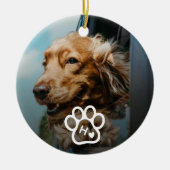 Add Your Own Photo Dog Pets Monogram セラミックオーナメント (正面)