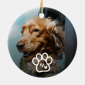 Add Your Own Photo Dog Pets Monogram セラミックオーナメント (裏面)