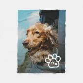 Add Your Own Photo Dog Pets Monogram フリースブランケット (正面)