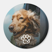 Add Your Own Photo Dog Pets Monogram マグネット (正面)