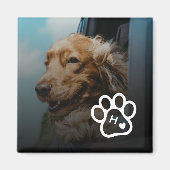 Add Your Own Photo Dog Pets Monogram マグネット (正面)