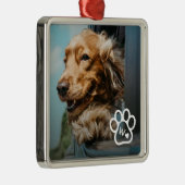 Add Your Own Photo Dog Pets Monogram メタルオーナメント (右)