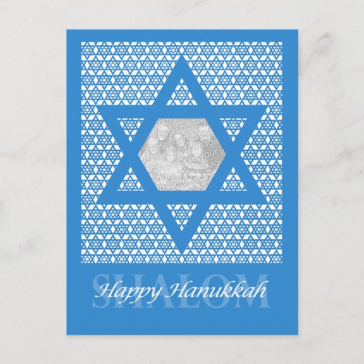 ADD YOUR OWN PHOTO - Hanukkah - Star of David シーズンポストカード (正面)