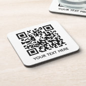 Add your own QR Code text Scan Minimal Simple コースター (左側)