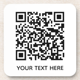 Add your own QR Code text Scan Minimal Simple  コースター