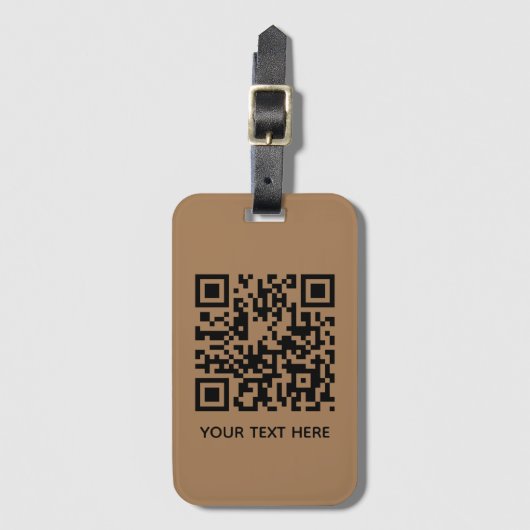 Add your own QR Code text Scan Minimal Simple Lugg ラゲッジタグ (正面縦)