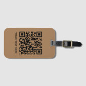 Add your own QR Code text Scan Minimal Simple Lugg ラゲッジタグ (正面横)