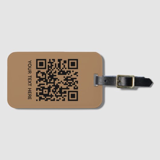 Add your own QR Code text Scan Minimal Simple Lugg ラゲッジタグ (正面横)
