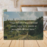 Add Your Own Quote Cottagecore Vintage フォトプラーク<br><div class="desc">Create your own quote plaque in a cottagecore aesthetic style.  Simply add your favorite inspirational quote,  poem or custom text over a vintage landscape painting.</div>