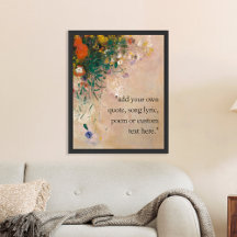 Add Your own Quote Vintage Floral Poster