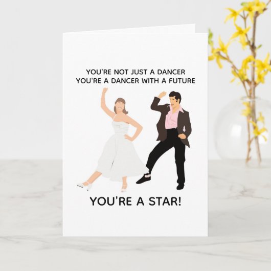 ADD YOUR OWN TEXT dancing birthday  カード (黄色い花)