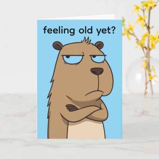 ADD YOUR OWN TEXT Funny birthday card  カード (黄色い花)