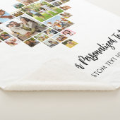 Add Your Own Text Heart Shaped Photo Collage シェルパブランケット (3/4)