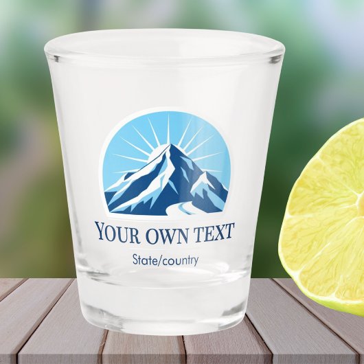 Add your own text ski resort mountain souvenir  ショットグラス