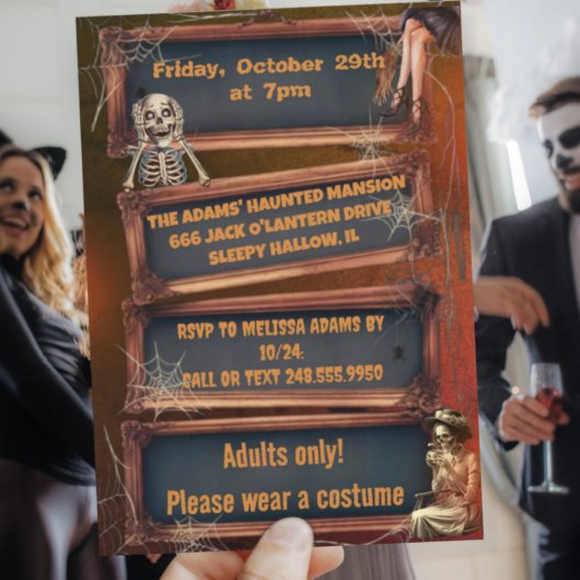 Add Your Own Words Custom Halloween Monsters 招待状