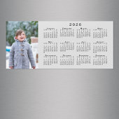 Add Your Photo 2026 Calendar on Gray Magnet
