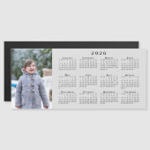 Add Your Photo 2026 Calendar on Gray Magnet (正面/裏面)