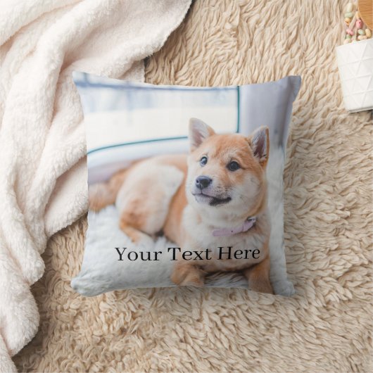Add Your Photo and Text 2 Sided Customized クッション (ブランケット)