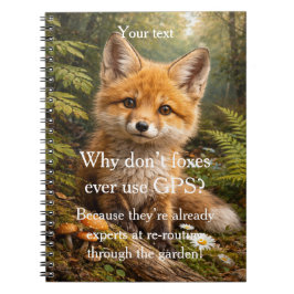 Add your photo and text Modern fine art fox cute ノートブック