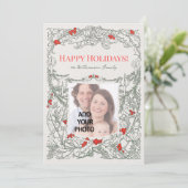 Add Your Photo Classical Christmas Holiday Card シーズンカード (スタンド正面)