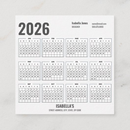 Add Your Photo – Custom Christmas Business Cards スクエア名刺 (裏面)