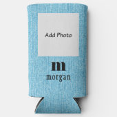 Add Your Photo Initial Name, Trendy Slim スリム缶クーラー (正面)