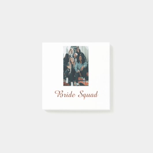Add your photo name bridesmaid squad bride party ポストイット (正面)
