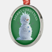 Add Your Photo on this Merry Chirstmas ornament メタルオーナメント (左)