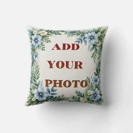 Add Your Photo Personalized Modern Elegant Minimal クッション (裏面)