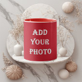 Add Your Photo Romantic Red Personalized NewlyWeds マグカップ