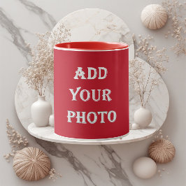 Add Your Photo Romantic Red Personalized NewlyWeds マグカップ