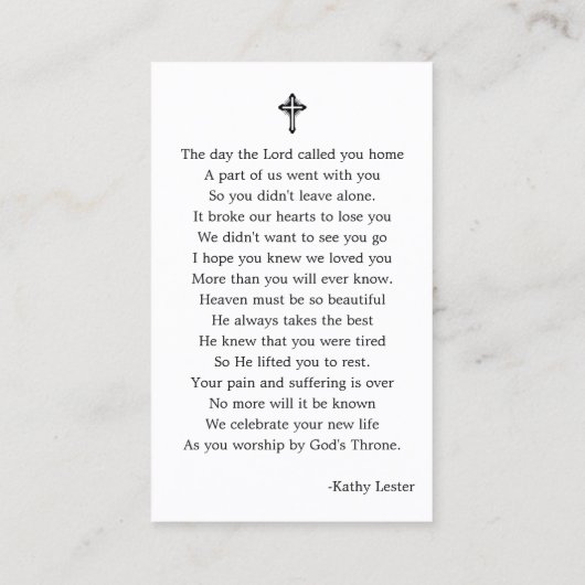 Add Your Religious Image Prayer Card 名刺 (裏面)