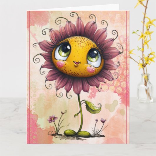 Add your special message  カード (黄色い花)