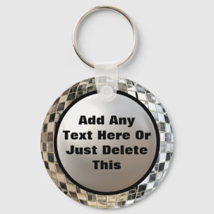 Add Your Text Cool Disco Mirror Ball Keychain キーホルダー