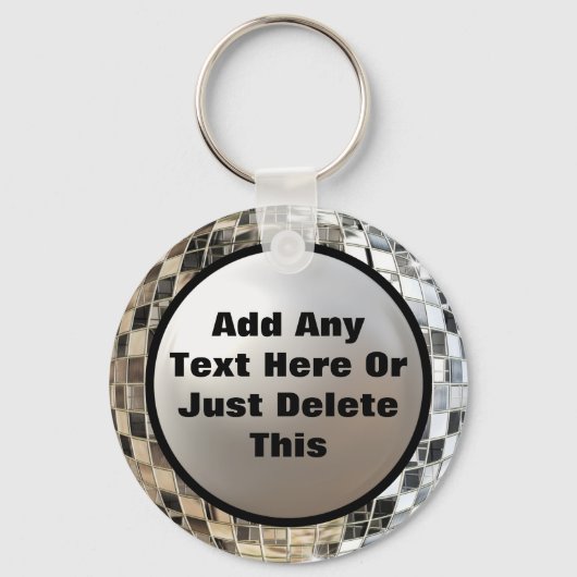 Add Your Text Cool Disco Mirror Ball Keychain キーホルダー (正面)