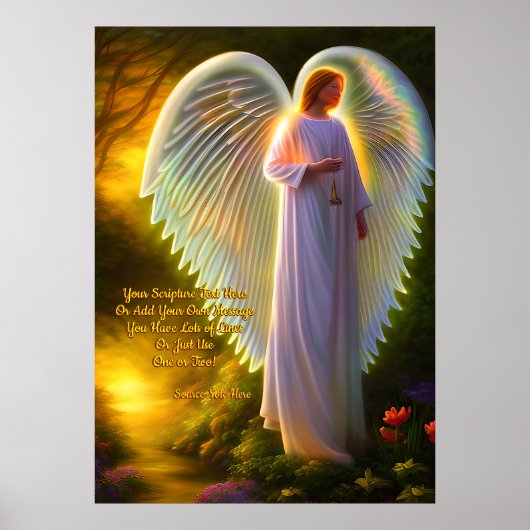 Add Your Text, Guardian Angel Shimmering Wings     ポスター (正面)