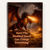 Add Your Text Name Fire Dragon In His Lair ノートブック (正面)