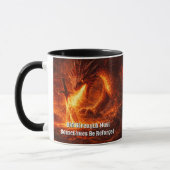 Add Your Text Name Fire Dragon with Sword Reforged マグカップ (左)