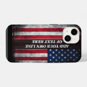 Add your text on American flag  iPhoneケース (裏面横)