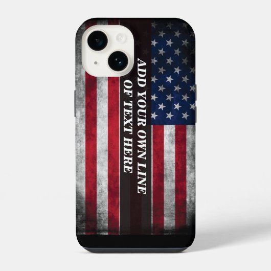 Add your text on American flag  iPhoneケース (裏面)