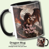 Add Your Text - Red Winged Fire Dragon with Smoke マグカップ