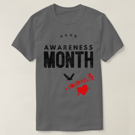 ADDADHD認識度月は10月リス1 Tシャツ (デザイン正面)