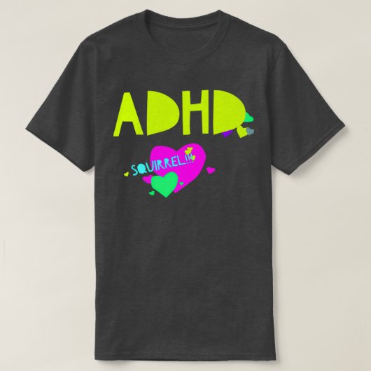 ADDADHD認識度月は10月リス3 Tシャツ (デザイン正面)