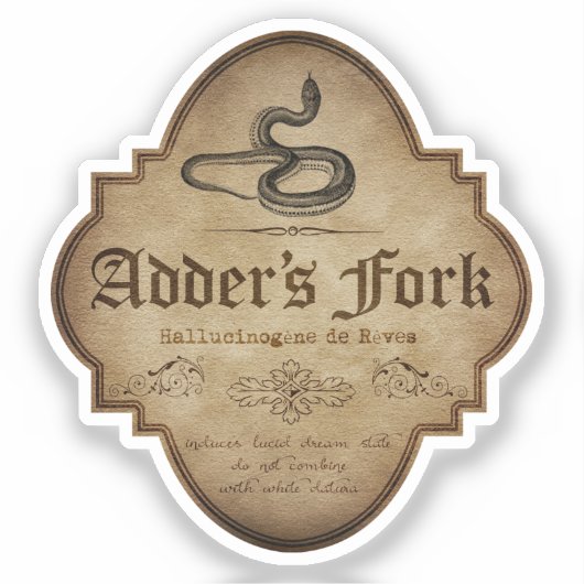 Adder's Fork Apothecary DC シール (正面)