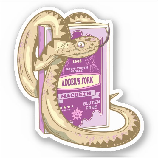 ADDERS FORK WITCHES Spell Shakespeare シール (正面)