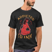 Addicted To Ink Hail Satan Devil Girl Tattoo Tシャツ (正面)